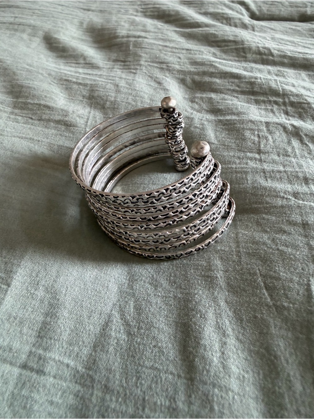 Silver Multi-Band Cuff Bracelet